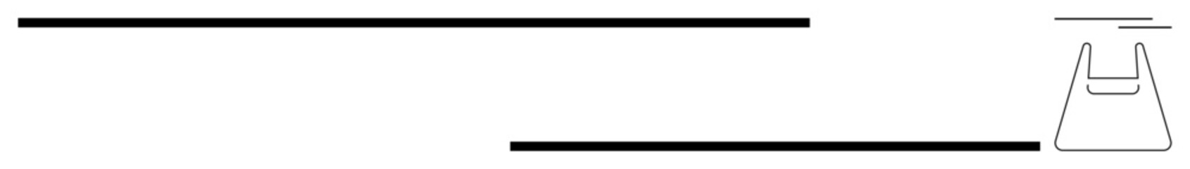 Obraz premium Horizontal black lines of varying lengths and thickness intersect a minimalistic, geometrically stylized basket. Ideal for simplicity, design, balance, order, modernity, abstraction, and symmetry