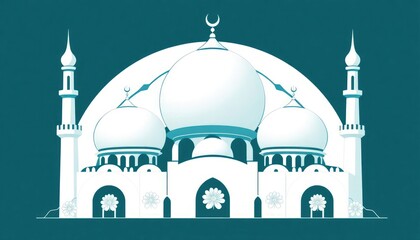 Abstract mosque ornament featuring layered domes and detailed floral accents.
