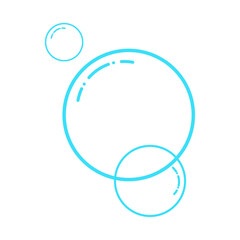 Hand drawn doodle of soap bubbles and foam in the air, Fizzy, soap foam, bath or soda. Icons for water and soda. Flat isolated on white background vector illustration