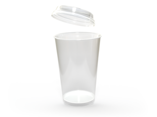 Transparent plastic cup mockups disposable with lid. Blank clear plastic for cold beverage, ice tea, coffee, cocktail, milkshake, juice, isolated on background. Mockup packaging design for branding