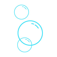 Hand drawn doodle of soap bubbles and foam in the air, Fizzy, soap foam, bath or soda. Icons for water and soda. Flat isolated on white background vector illustration
