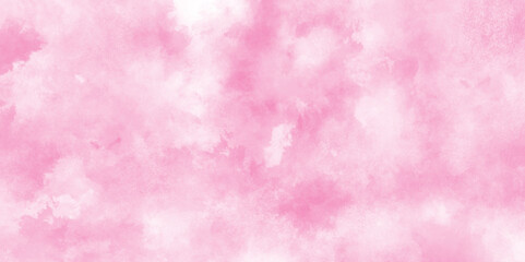 brush painted watercolor abstract painting background, fresh and blurry pink cloud sky, Pink backgrounds watercolor vintage grunge texture, Soft and cloudy watercolor stain of pink paint texture.