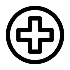 Medical and healthcare icon in black