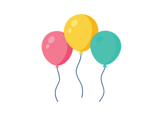 Birthday balloons on white background

