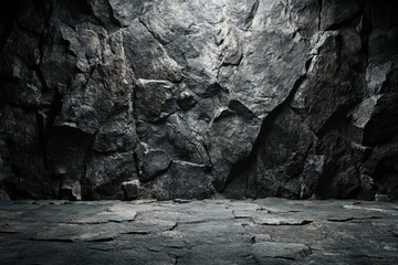 Dark stone wall and floor texture background.