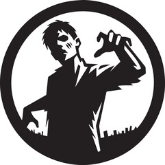 Modern abstract symbol logo icon design zombie halloween emblem mascot horror ghost