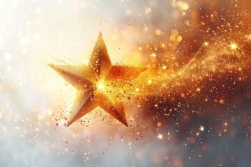 A glowing star radiating soft golden light