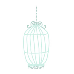 Retro metal birdcage illustration