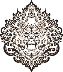 vector sketch illustration silhouette design ornament puppet character traditional ethnic decoration