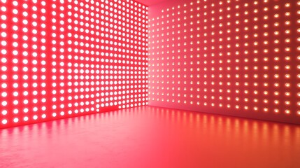 Red Room with White and Orange Lights