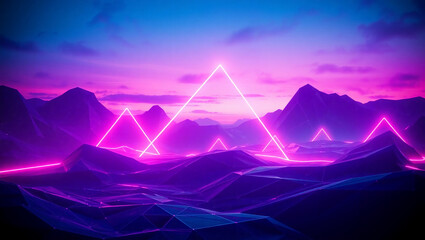 AI generative. Background of cityscape and low poly wireframe concept of futuristic style in future dusk atmosphere. 1