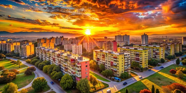 Surreal Scampia Sunset: Vibrant Italian Landscape Photography