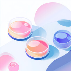 Petri Dishes with Fluids, Petri Dish Experiment"
"Scientific Fluid Analysis"
"Colorful Petri Dishes"
"Lab Experiment Setup"
"Petri Dish Study"
"Biological Research in Petri