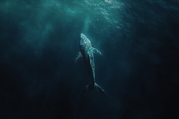 Majestic Whale in Deep Ocean: A Breathtaking Underwater Encounter