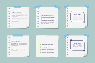 A Collection of Torn White Paper Notes for a Social Media Poster Banner	