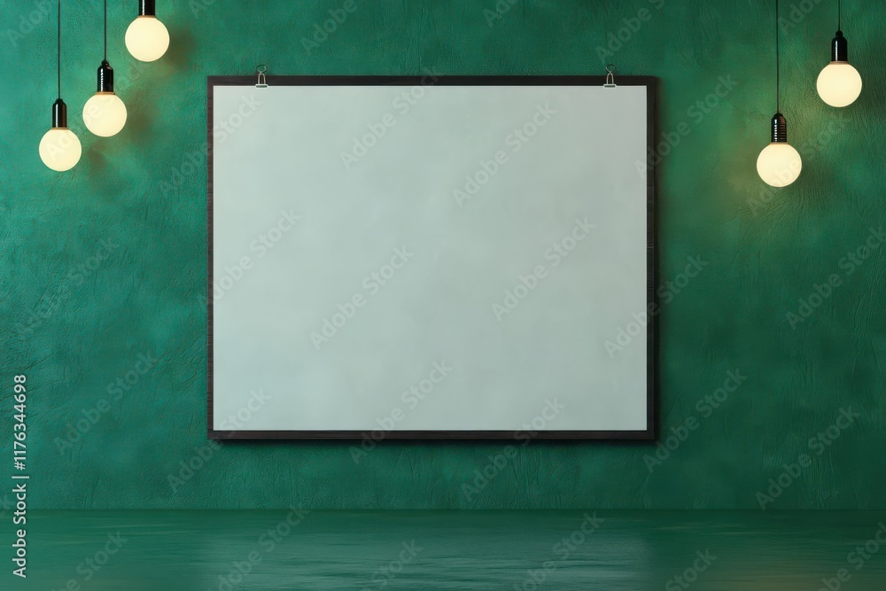 Poster a tranquil image of a glowing whiteboard with group contributions in a virtual classroom, representi