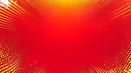 Dynamic red and yellow burst pattern with dotted texture.