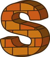 Brick Letter Alphabet Vector Element S