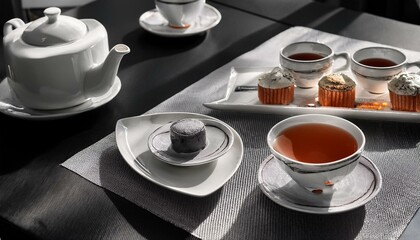 Fototapeta premium モダンでスタイリッシュなアフタヌーンティーセット