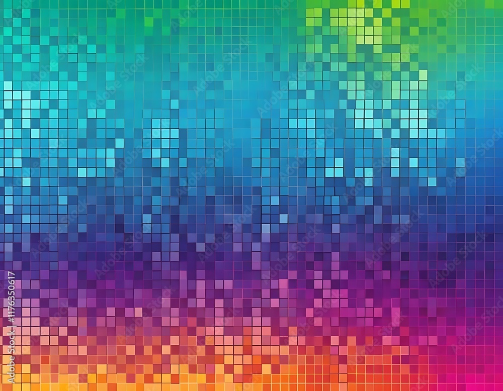 Poster abstract colorful mosaic pixelated gradient design