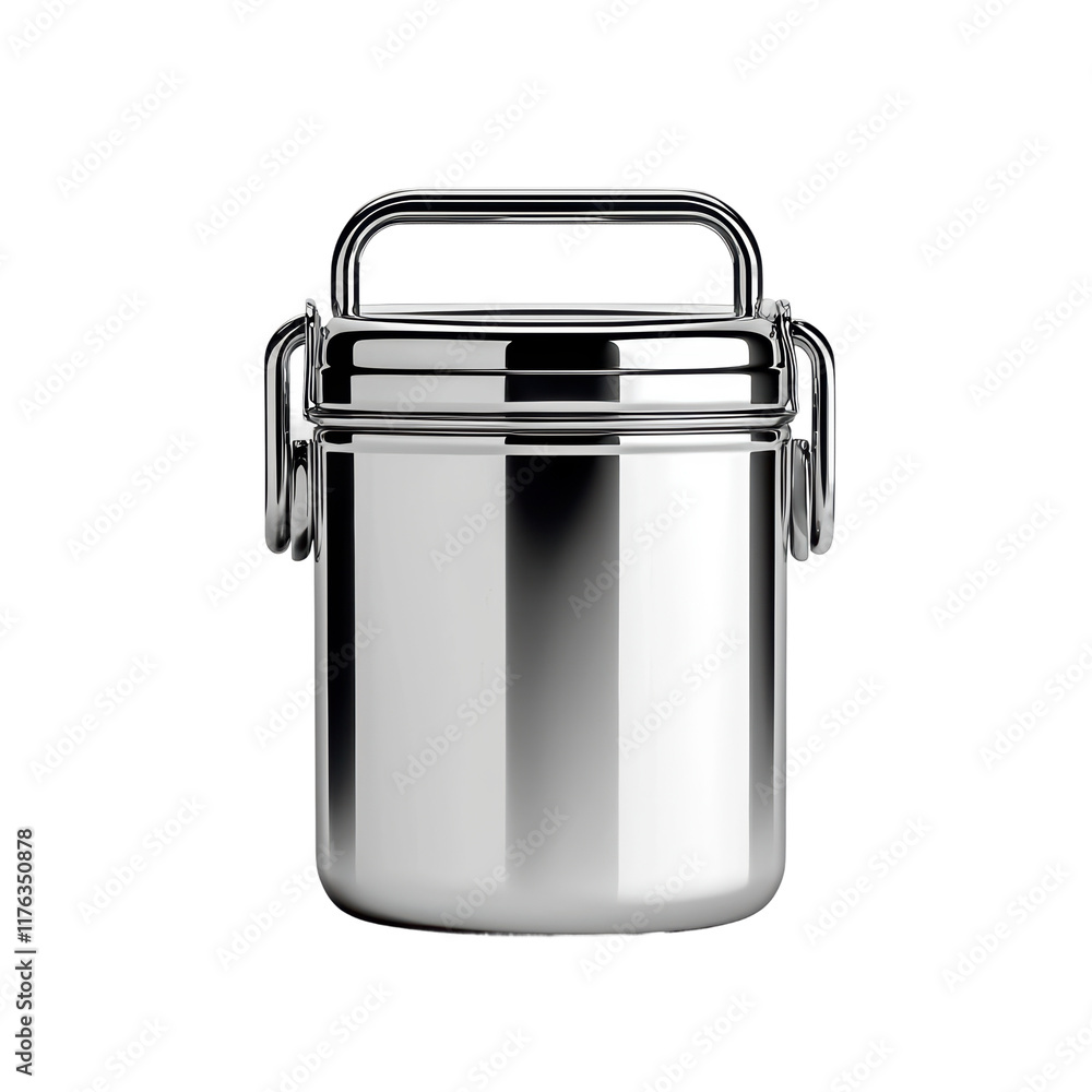 Wall mural Sleek Stainless Steel Storage Container for Kitchen Use