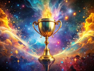 Surreal Winner Trophy, Abstract Gold Sculpture, Fantasy Achievement Award, Victory, Success