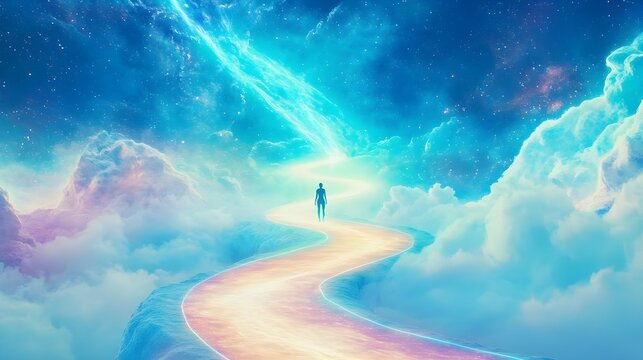 celestial path: surreal journey artwork - surrealism/fantasy art