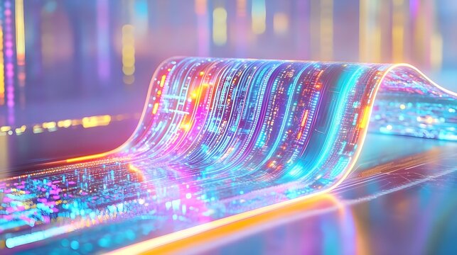 futuristic data stream, neon glow - neon and vibrant colors