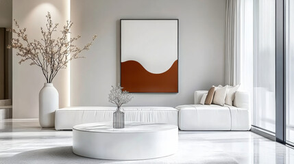 white living room minimal stlye with white sofa