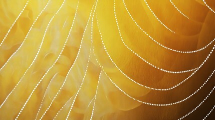 Abstract close-up of flowing yellow fabric with dotted patterns.