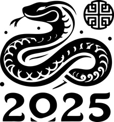 2025 Snake symbol representing Chinese New Year celebration