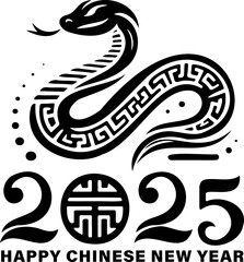 Fototapeta premium 2025 Snake symbolizes prosperity and joy for Chinese New Year celebrations