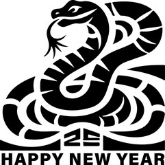 Happy New Year with snake symbolizing 2025 celebration