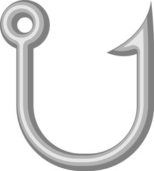 Fish Hook Letter Alphabet Vector Element U