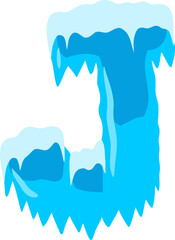 Block Ice Letter Alphabet Vector Element J