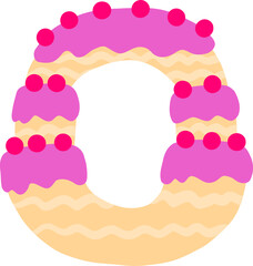 Birthday Cake Letter Alphabet Vector Element O