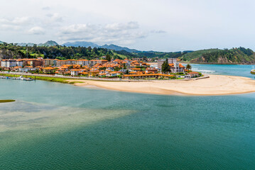 The beautiful city of Ribadesella, Asturias, Spain. Cantabrian Sea
