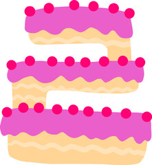 Birthday Cake Letter Alphabet Vector Element Z