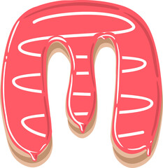 Cake Letter Alphabet Vector Element M