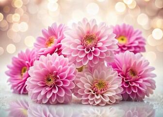 Fototapeta premium Ten Delicate Pink Blossoms Isolated on White Background - High-Resolution Stock Photo