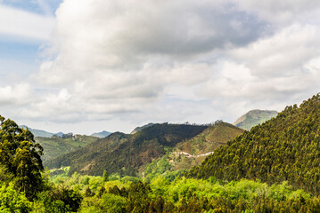 The beautiful city of Ribadesella, Asturias, Spain. Cantabrian Sea