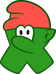 Dwarf Letter Alphabet Vector Element X