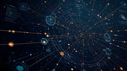 Obraz premium Detailed Digital Infographic Showing Clean Data Connections and Information Flow in a Futuristic Style