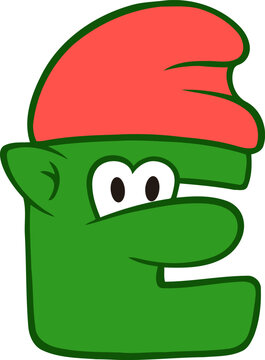 Dwarf Letter Alphabet Vector Element E