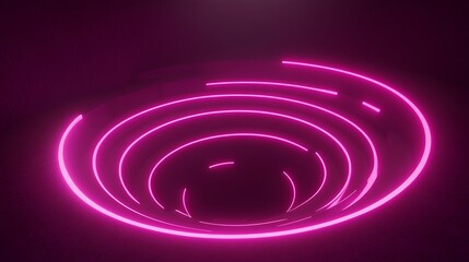 Naklejka premium Pink Neon Lights Create Circular Abstract Art