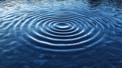 Abstract blue water surface with natural ripples, bubbles, and splashes under sunlight, offering a fresh and summery background with copy space