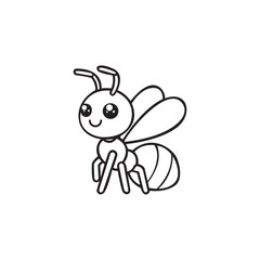 Cute Funny Bee vector