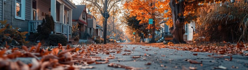 A quiet autumn afternoon in a small town