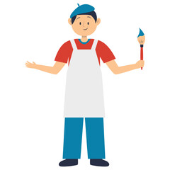 Professional Staff Character. People Labour Day Celebration. Vector Cartoon Illustration