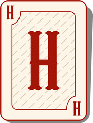 Playing Card Letter Alphabet Vector Element H